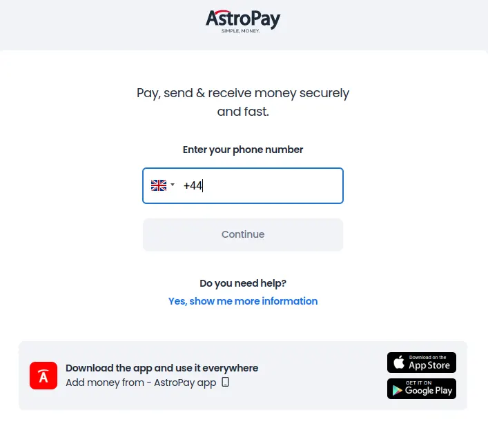 AstroPay Registration Process 2
