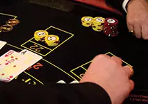 Blackjack Player Placing Bet