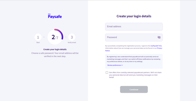 Paysafecard Registration Process