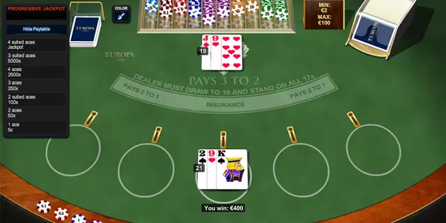 Progressive Blackjack by Playtech Screenshot
