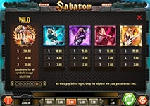 Sabaton Slot Combinations and Jackpots