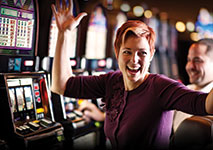 Woman Playing Slots